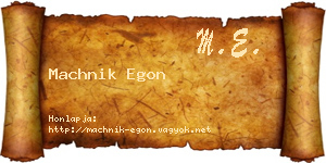 Machnik Egon névjegykártya